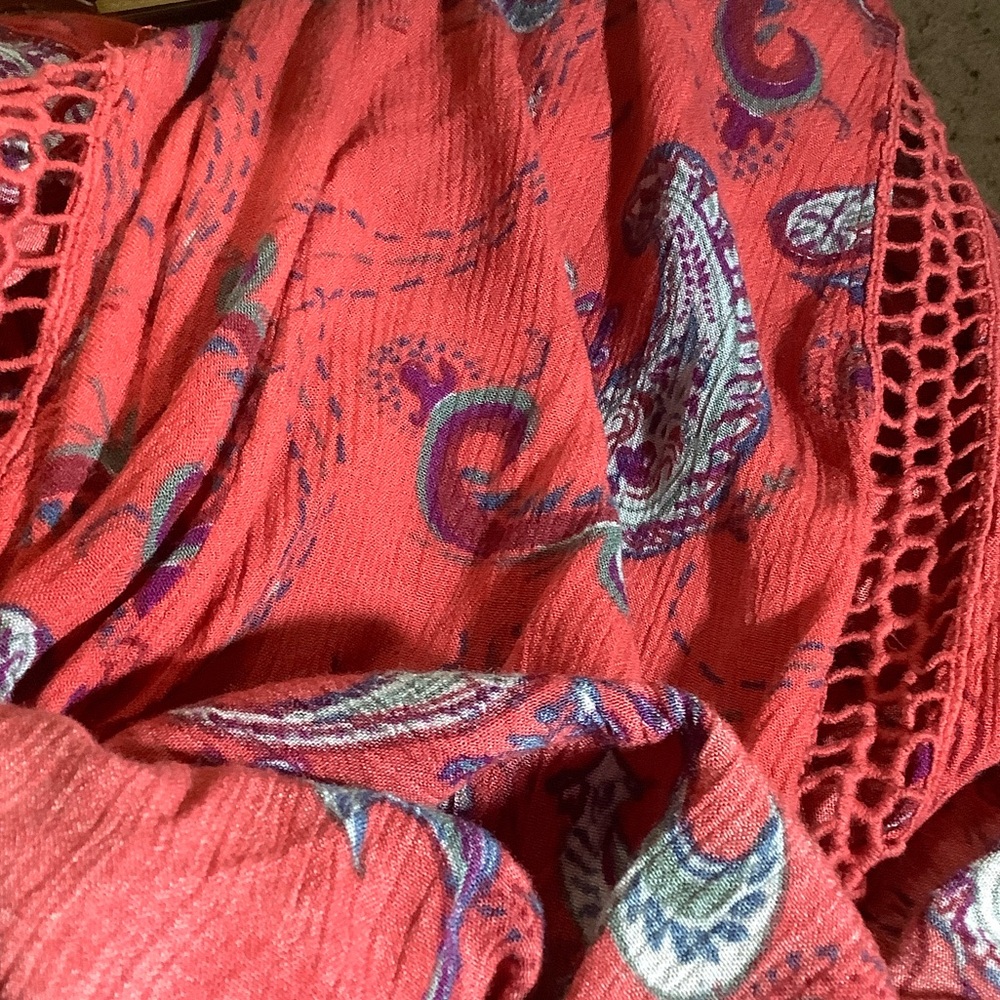 Free people just the two of us tunic. Open weave trim. Mini dress or tunic. Xl - Picture 3 of 12